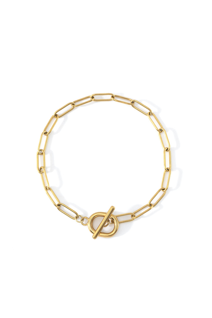 Toggle Clasp Paperclip Chain Bracelet