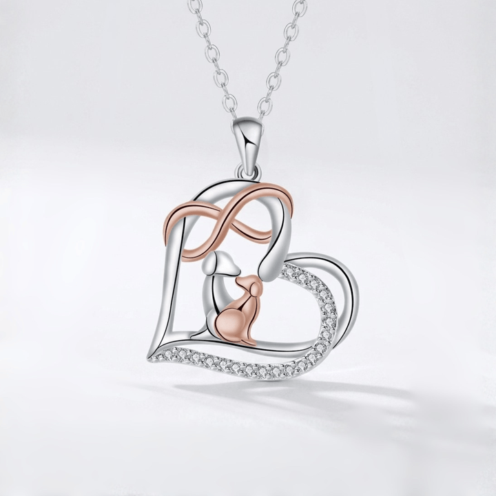 Infinity Paw Heart Necklace