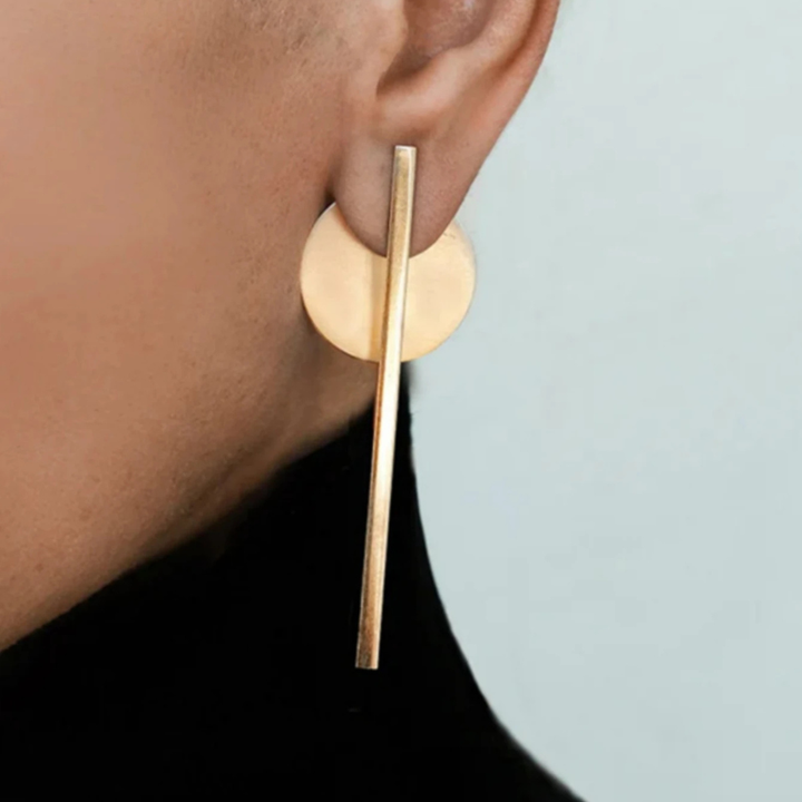 Liorra Modern Bar & Disc Drop Earrings