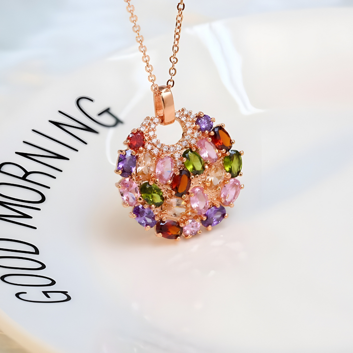 MULTI GEMSTONE CHARM NECKLACE