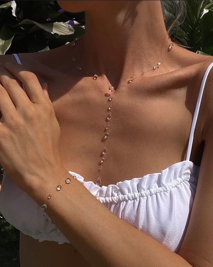 Water Drop Y-Shape Tie Necklace