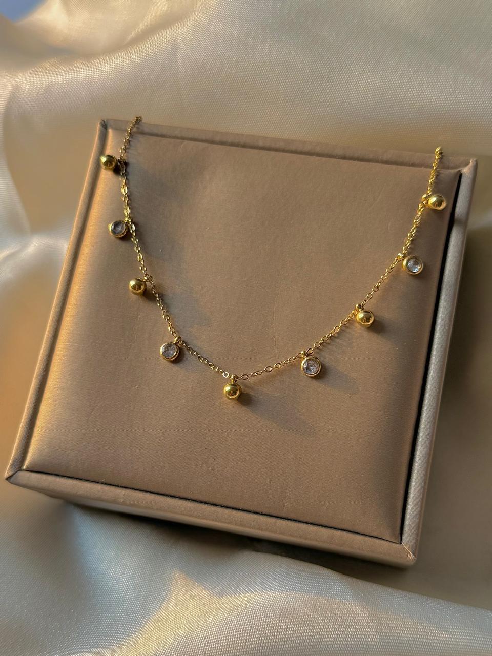 Golden Strings Attached Necklace