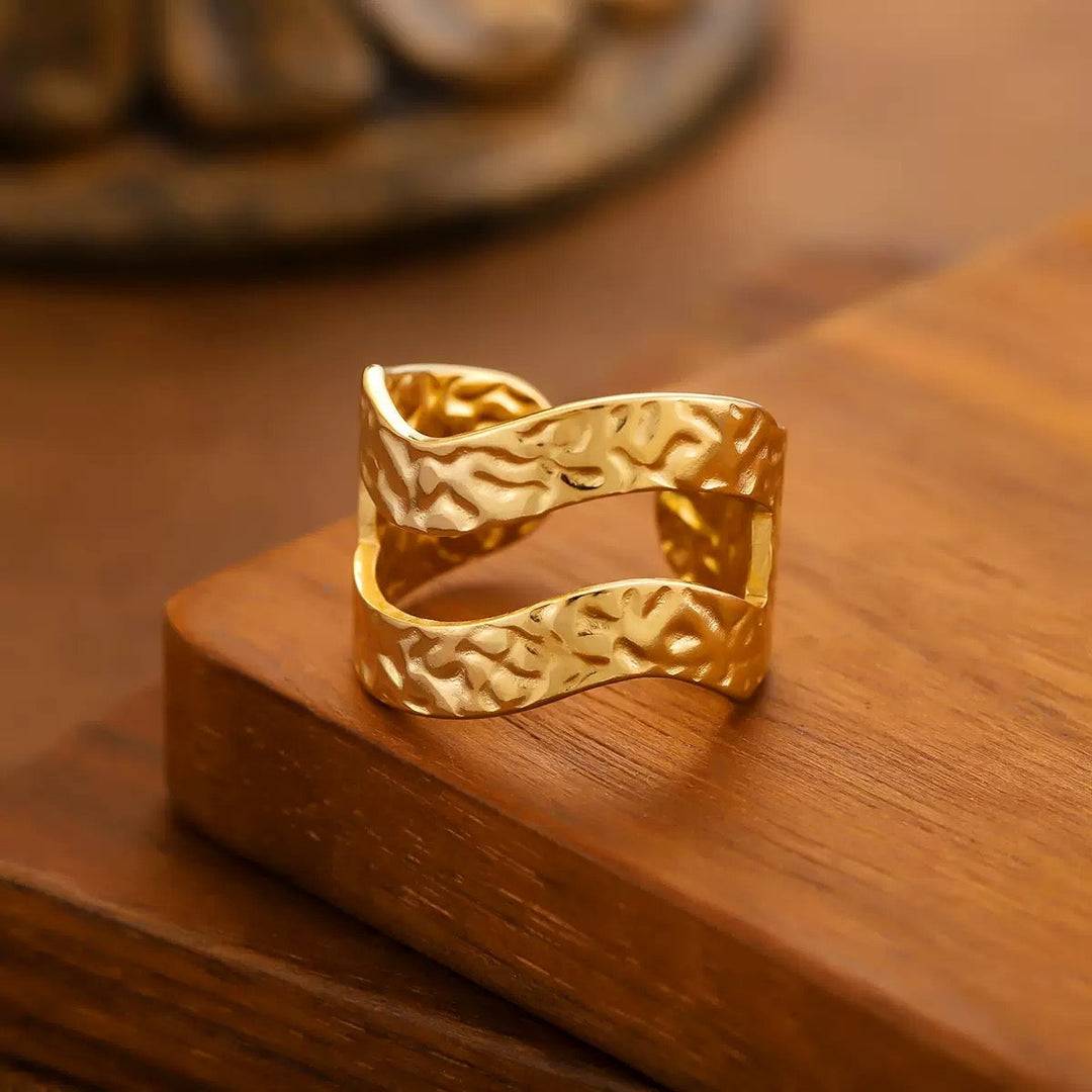 Golden Character Statement Ring