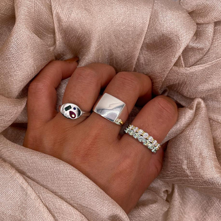 Moissanite Eternity 925 Sterling Silver Ring
