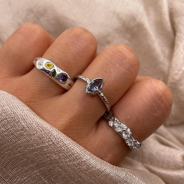 Moonlit Adjustable 925 Sterling Silver Ring