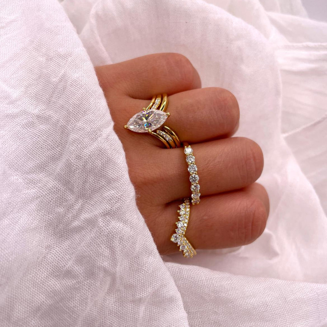 Moissanite Eternity 925 Sterling Silver Ring