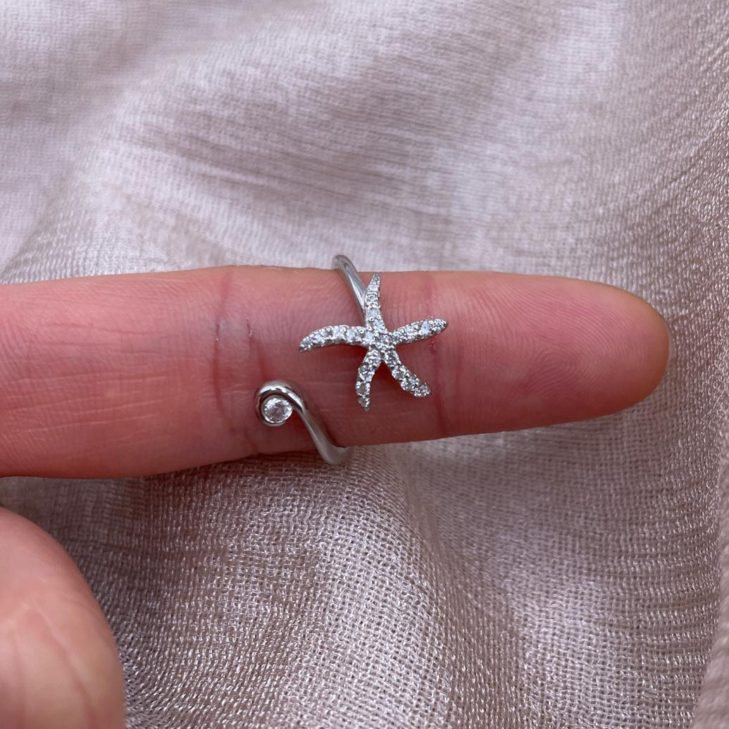 Silver Starfish 925 Sterling Silver Ring