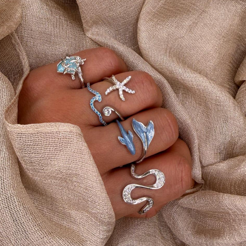 Ocean Breeze Stone 925 Sterling Silver Ring