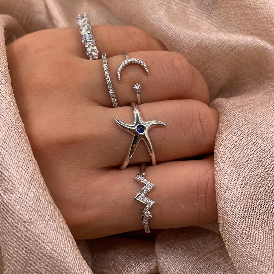 Sculpted Starfish 925 Sterling Silver Ring