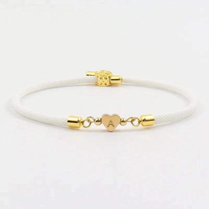 Adjustable Heart Letter Initial Bracelets