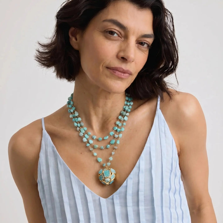 Aqua Aurora Pendant Necklace