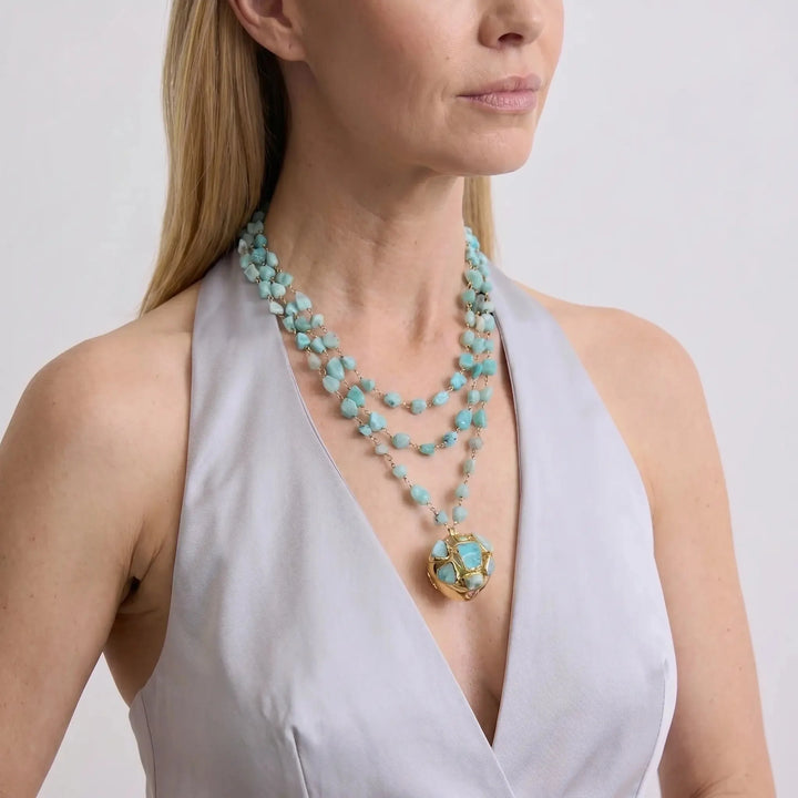 Aqua Aurora Pendant Necklace