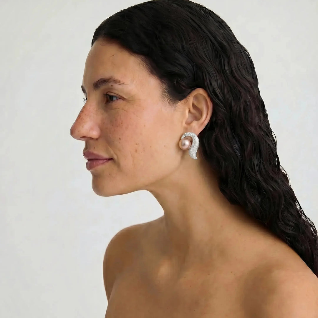 Aurora Pearl Wave Earrings