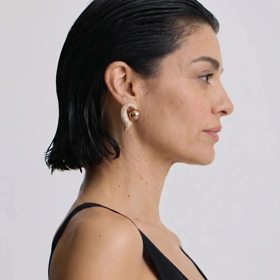 Aurora Pearl Wave Earrings