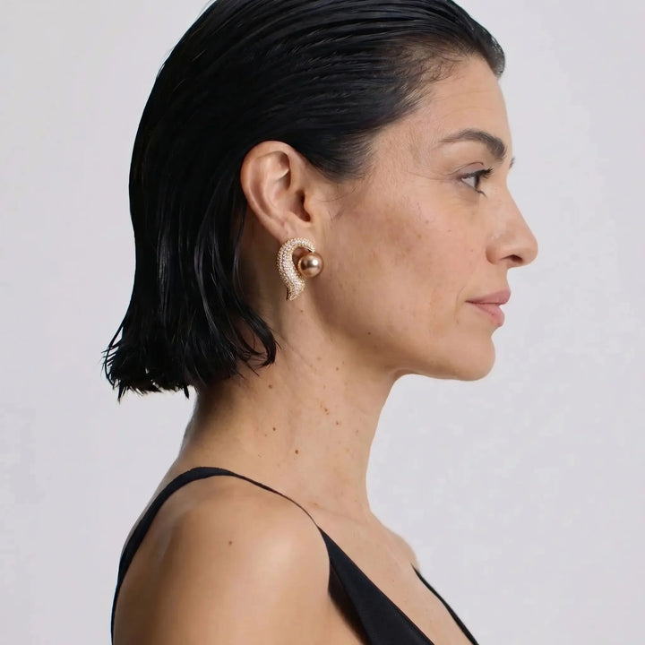 Aurora Pearl Wave Earrings