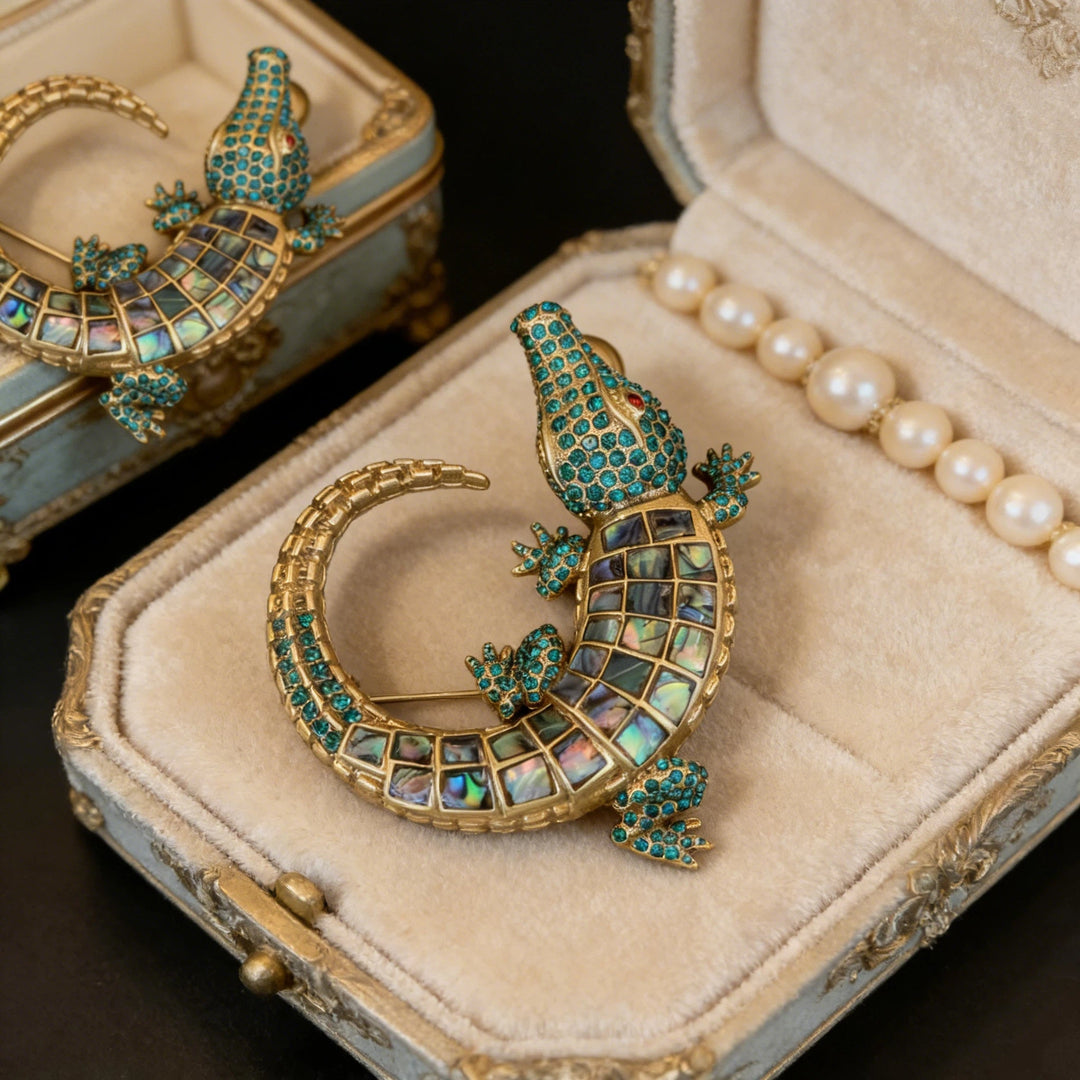 Azure Gecko Brooch