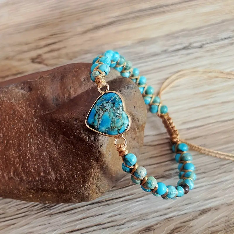 Boho-Chic Adjustable Heart Chakra Bracelet