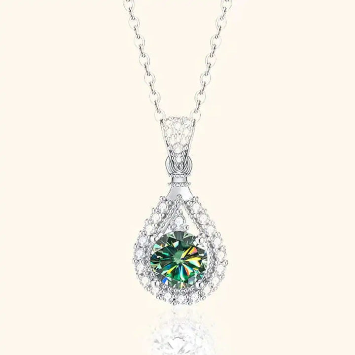 Radiant Emerald Teardrop Necklace