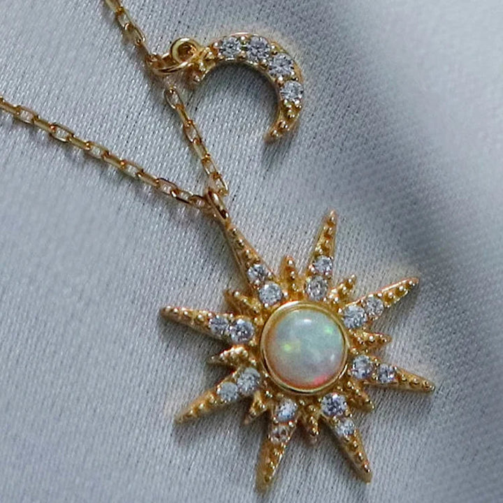 Hearts Are Linked Moon And Star Necklace