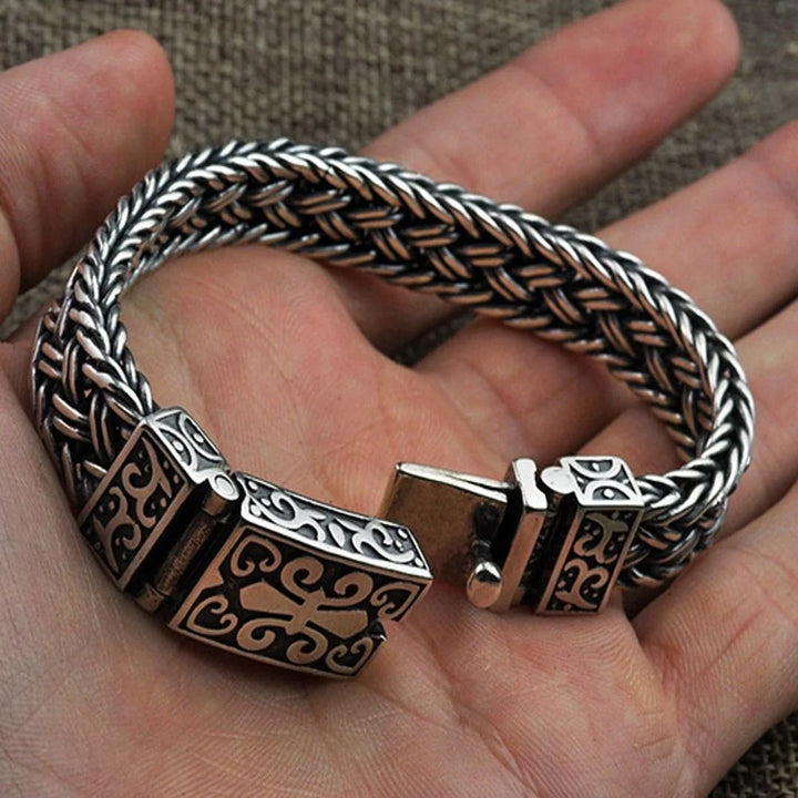 Silver Bracelet for Man Personality Woven