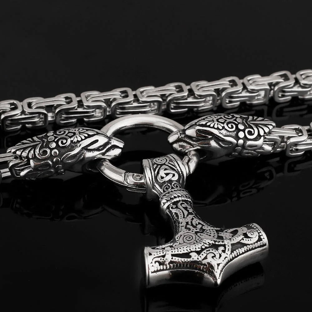 Fenrir Viking Thor's Hammer Necklace & Bracelet