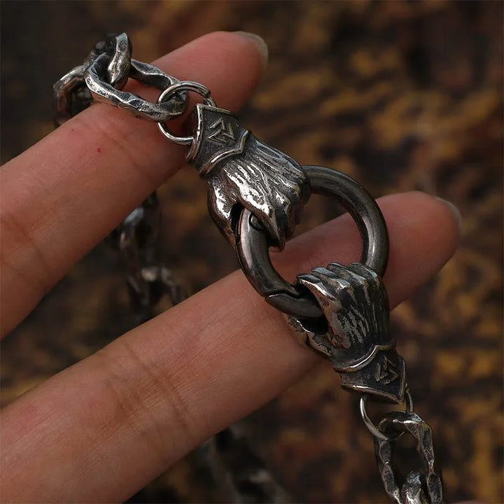 Handmade Viking Fist Silver Cable Bracelet / Necklace