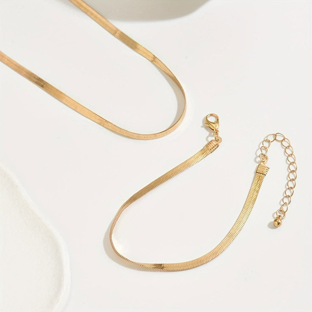 Classic herringbone necklace & bracelet