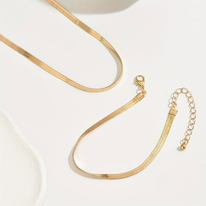 Classic herringbone necklace & bracelet