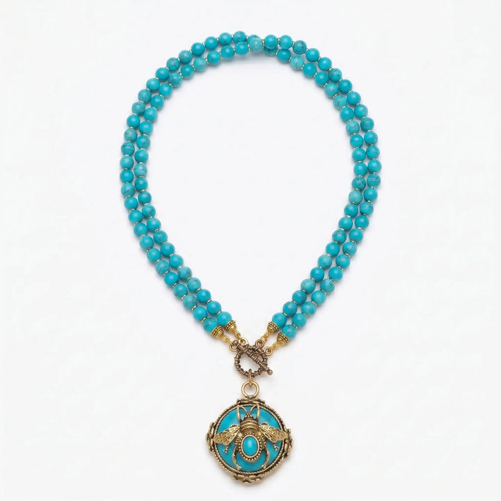 BeeQueen Vintage Natural Agate Necklace