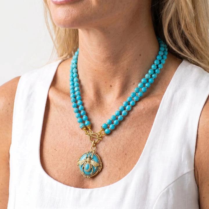 BeeQueen Vintage Natural Agate Necklace