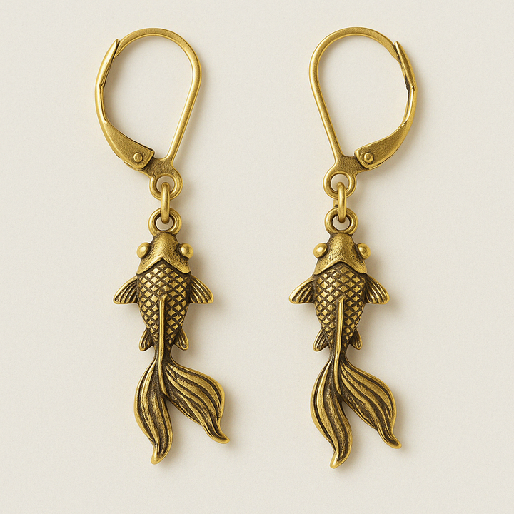 Koi Antique Finish Earrings