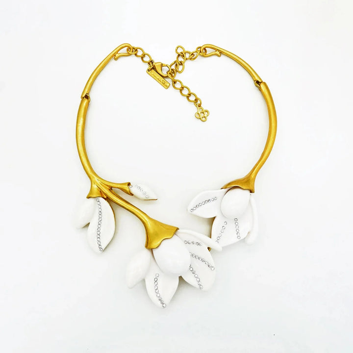 Blooming Magnolia Retro Flower Necklace