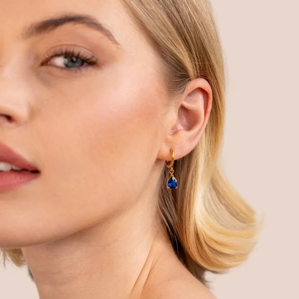 Blue Marina Crystal Drop Earrings