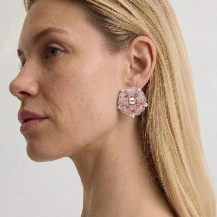 Blush Bloom Pearl Earrings