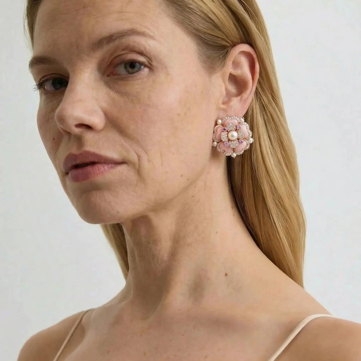 Blush Bloom Pearl Earrings