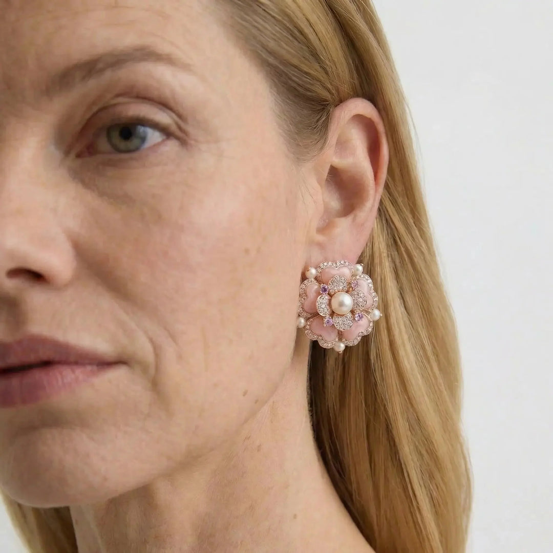 Blush Bloom Pearl Earrings