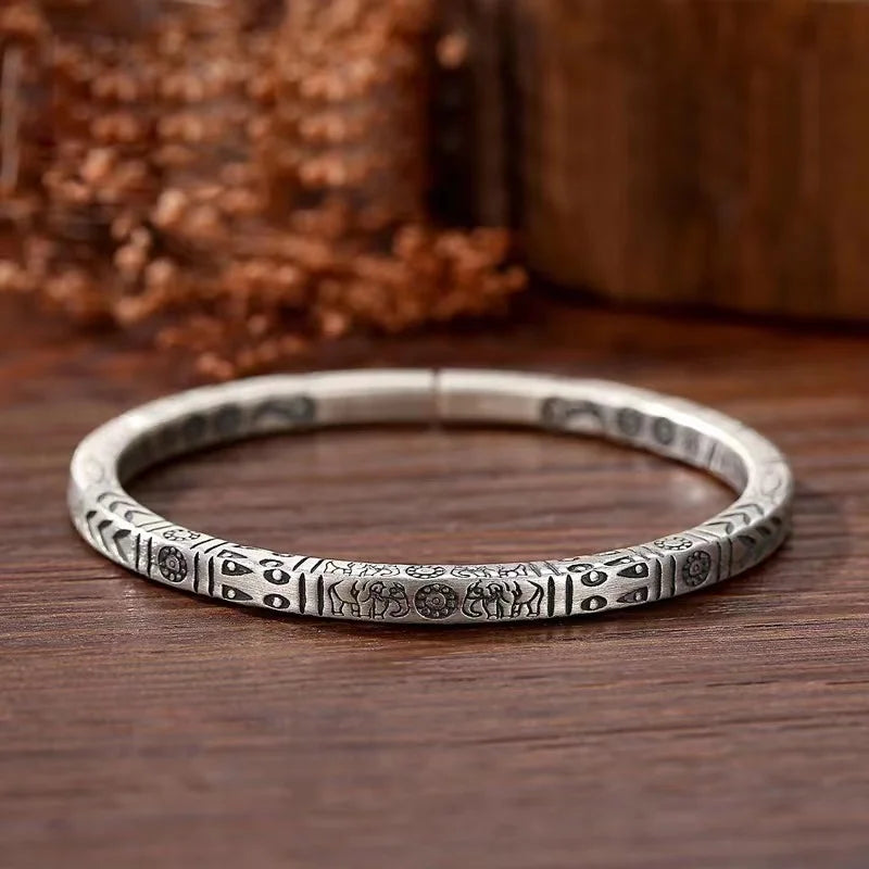 Silver Bracelet Vintage Solid Couple Hand Chain