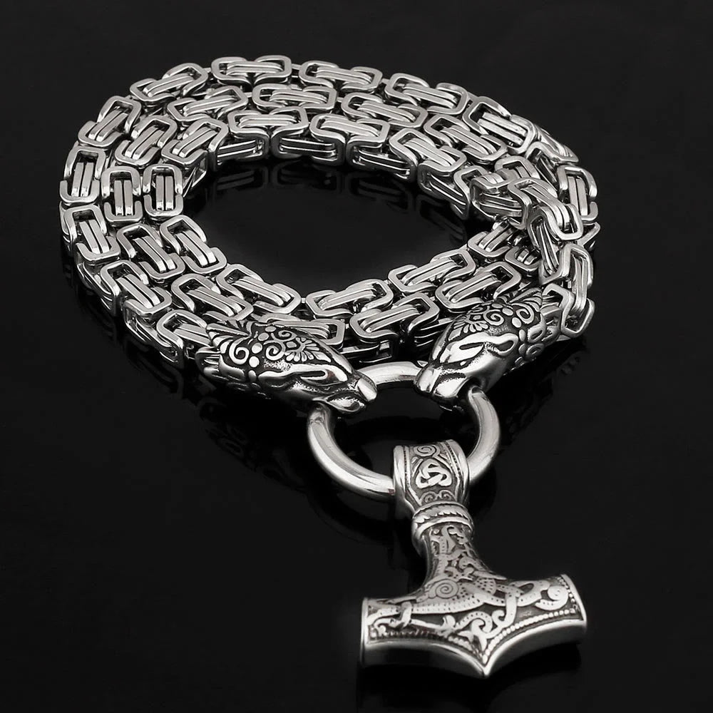 Fenrir Viking Thor's Hammer Necklace & Bracelet