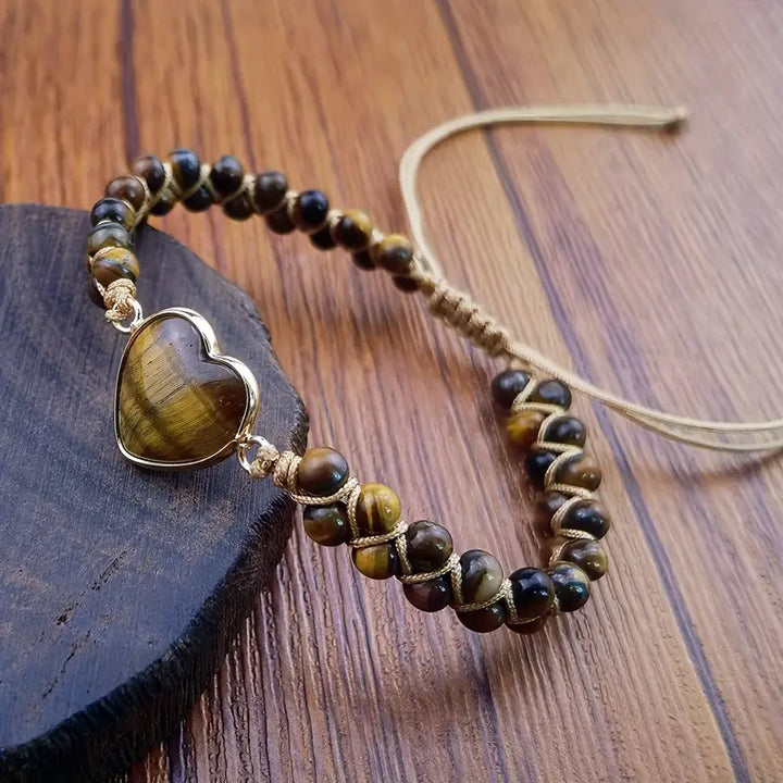 Boho-Chic Adjustable Heart Chakra Bracelet