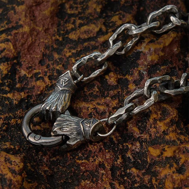 Handmade Viking Fist Silver Cable Bracelet / Necklace
