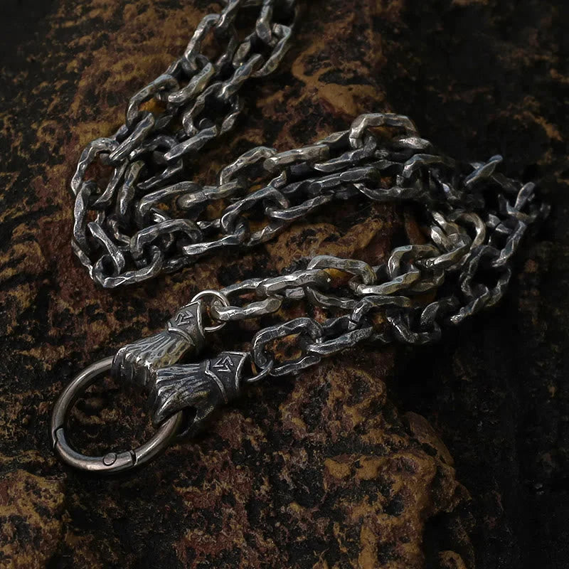 Handmade Viking Fist Silver Cable Bracelet / Necklace
