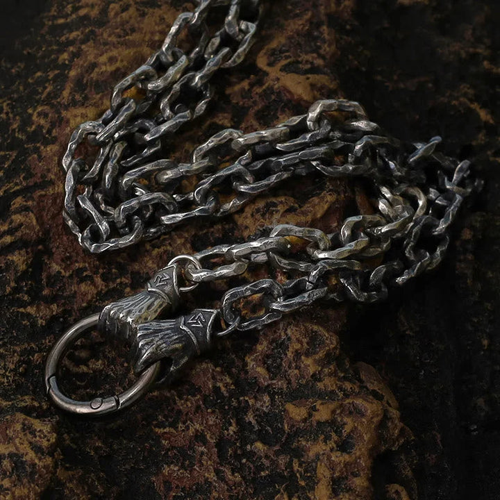 Handmade Viking Fist Silver Cable Bracelet / Necklace