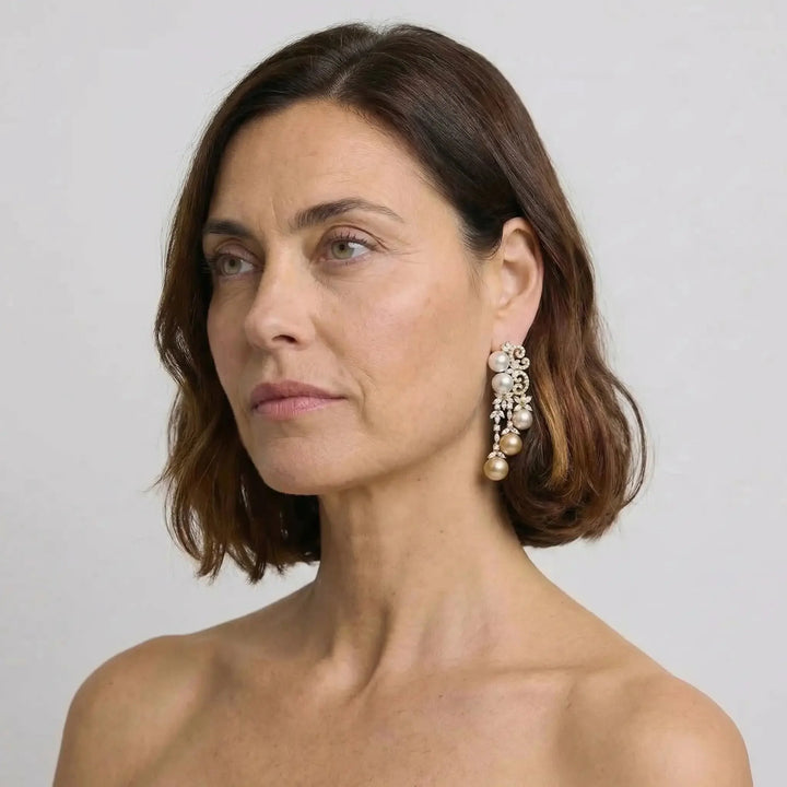 Champagne Gala Pearl Earrings