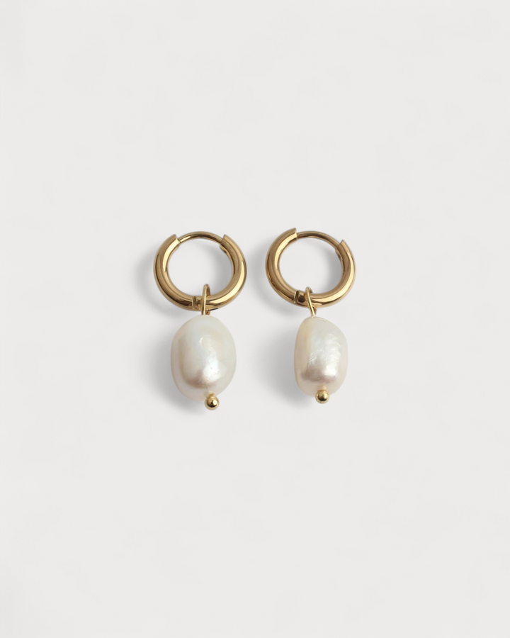 Classic Freshwater Pearl - Earrings - Stainless Steel