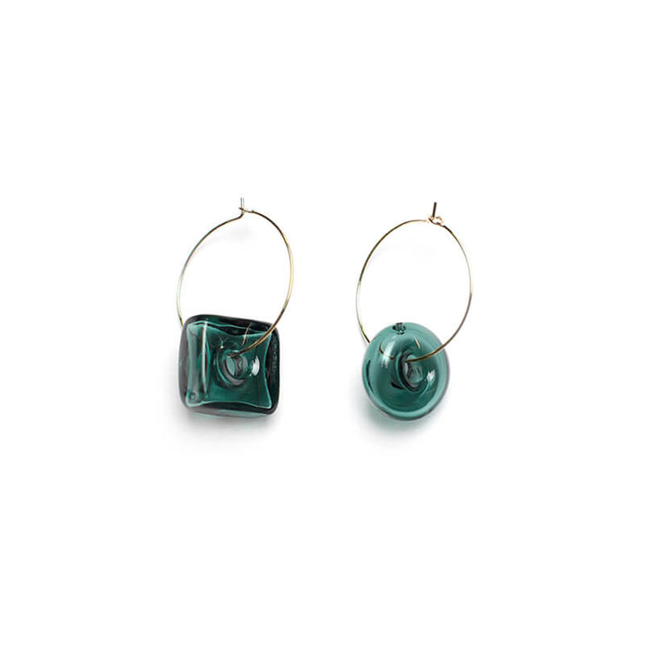 Crystal Clear Lucite Hoop Earrings [Pine Green]