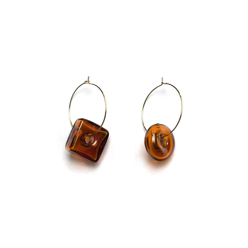 Crystal Clear Lucite Hoop Earrings [Caramel]