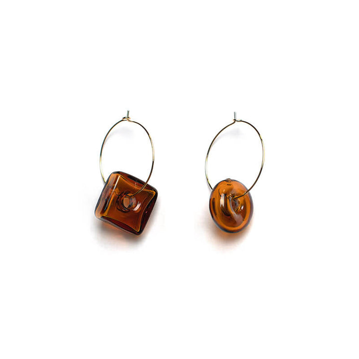 Crystal Clear Lucite Hoop Earrings [Caramel]
