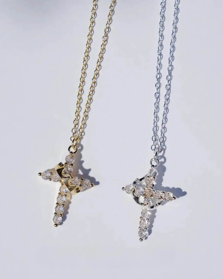 Necklace with Cross and Christ's Crown (Gold-Plated)