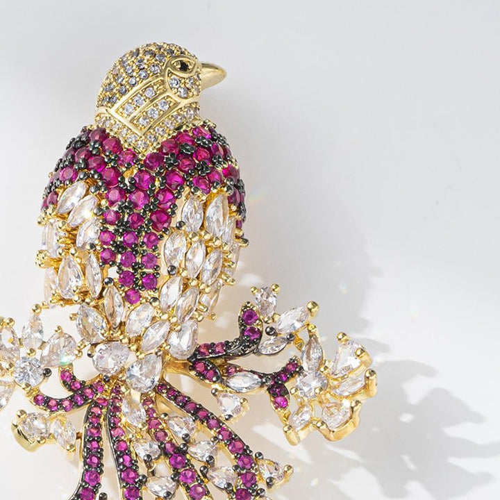 Crowned Songbird Brooch