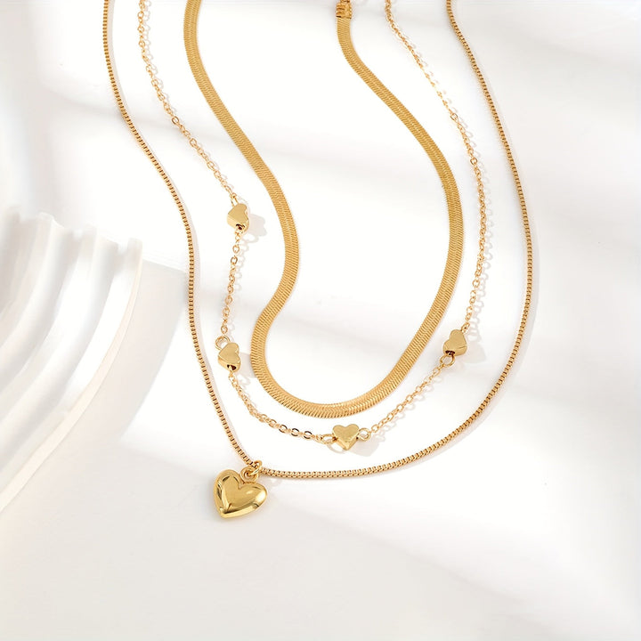 Timeless Triple-Layer Heart Necklace